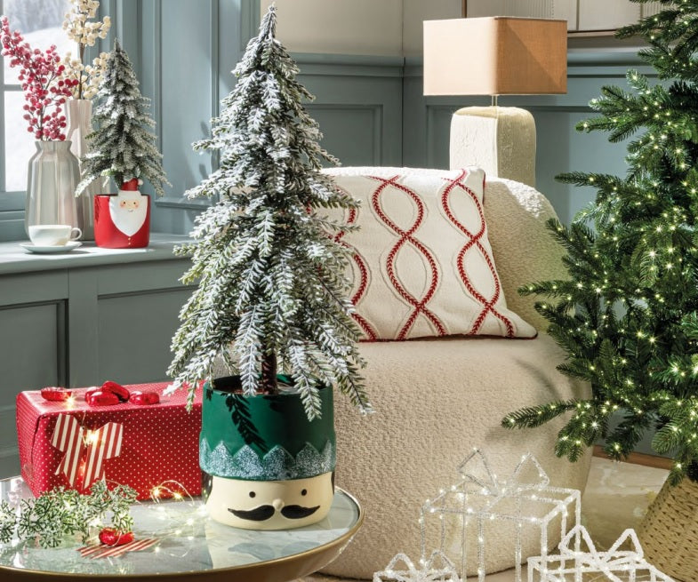 Albero con vaso babbo natale “Feste in testa”