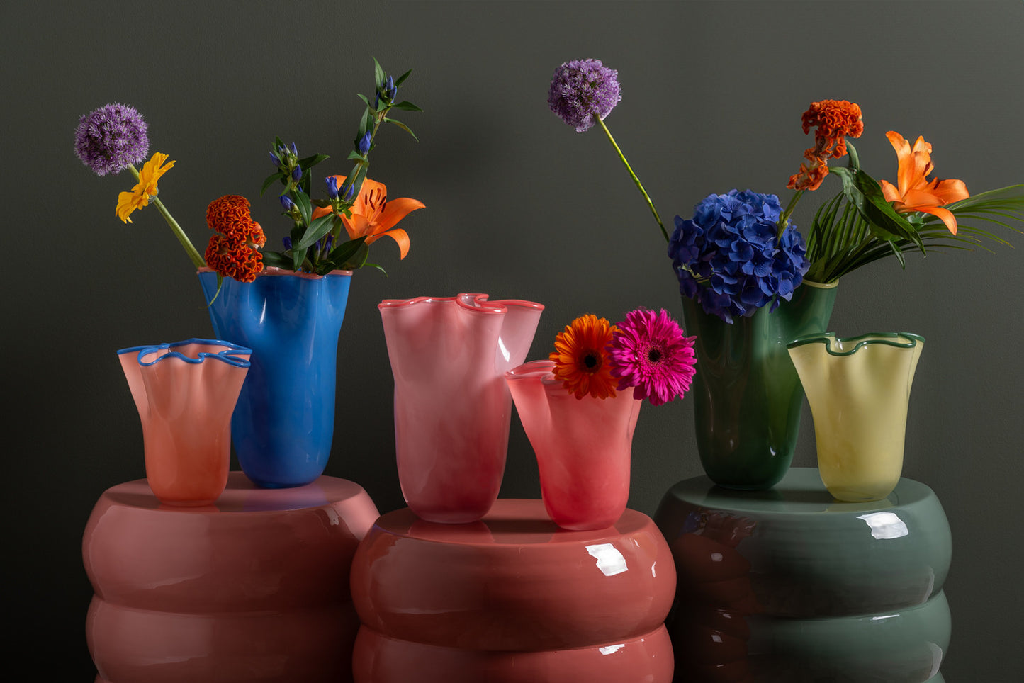 Vaso Ruffles Medio Rosa