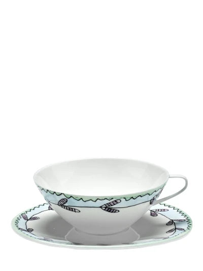 Set 2 tazzine e piattini 'MIDNIGHT FLOWERS'