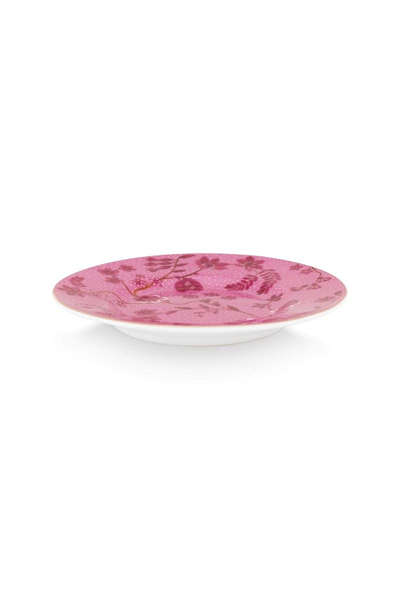 Set 6 Piatti Petit Four Jolie Fiori Rosa 12cm