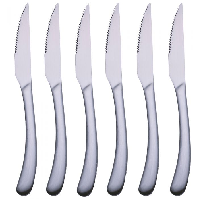 Set 6 Coltelli da Bistecca Silver Opaco