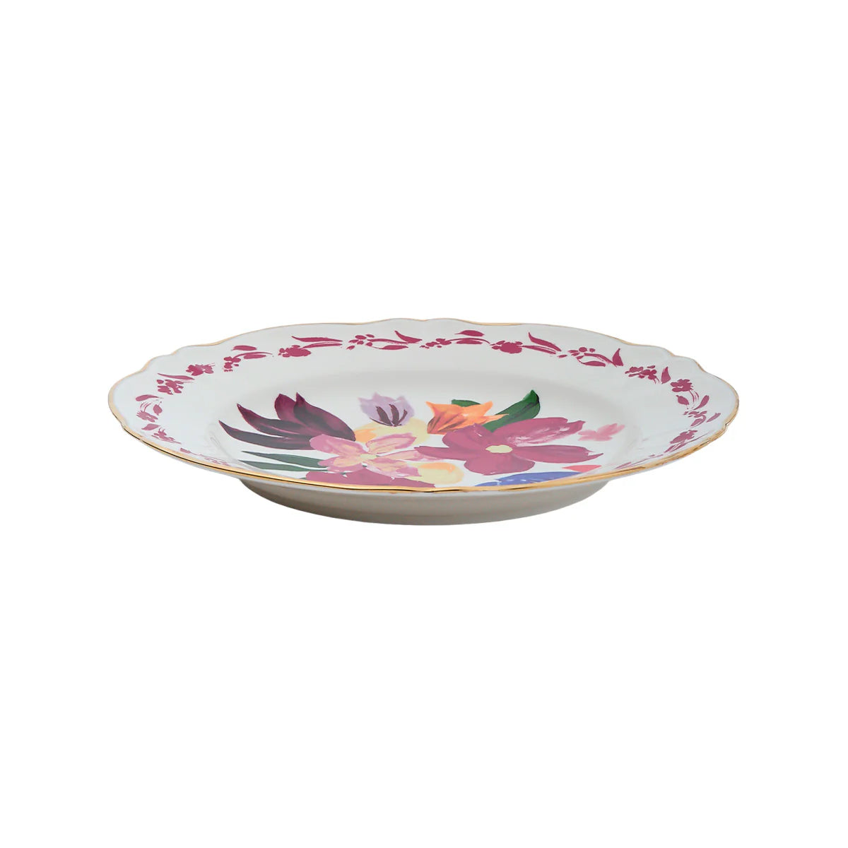posto tavola dipinto bouquet porpora