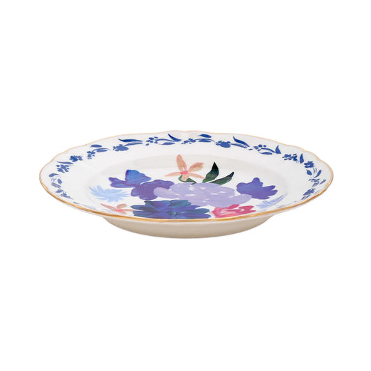 posto tavola dipinto bouquet blu