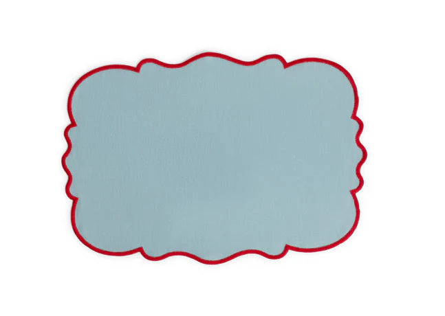 Set 2 tovagliette bordo smerlato Azzurro