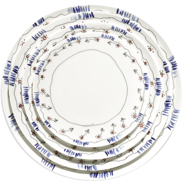 Set 2 piatti piani 'MIDNIGHT FLOWERS'