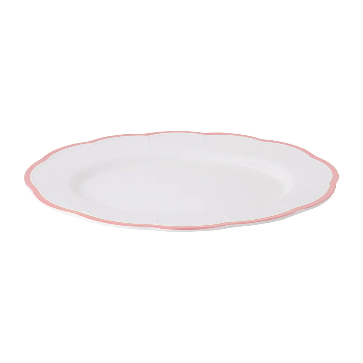 Piatto Portata Ovale Bordo Smerlato Rosa