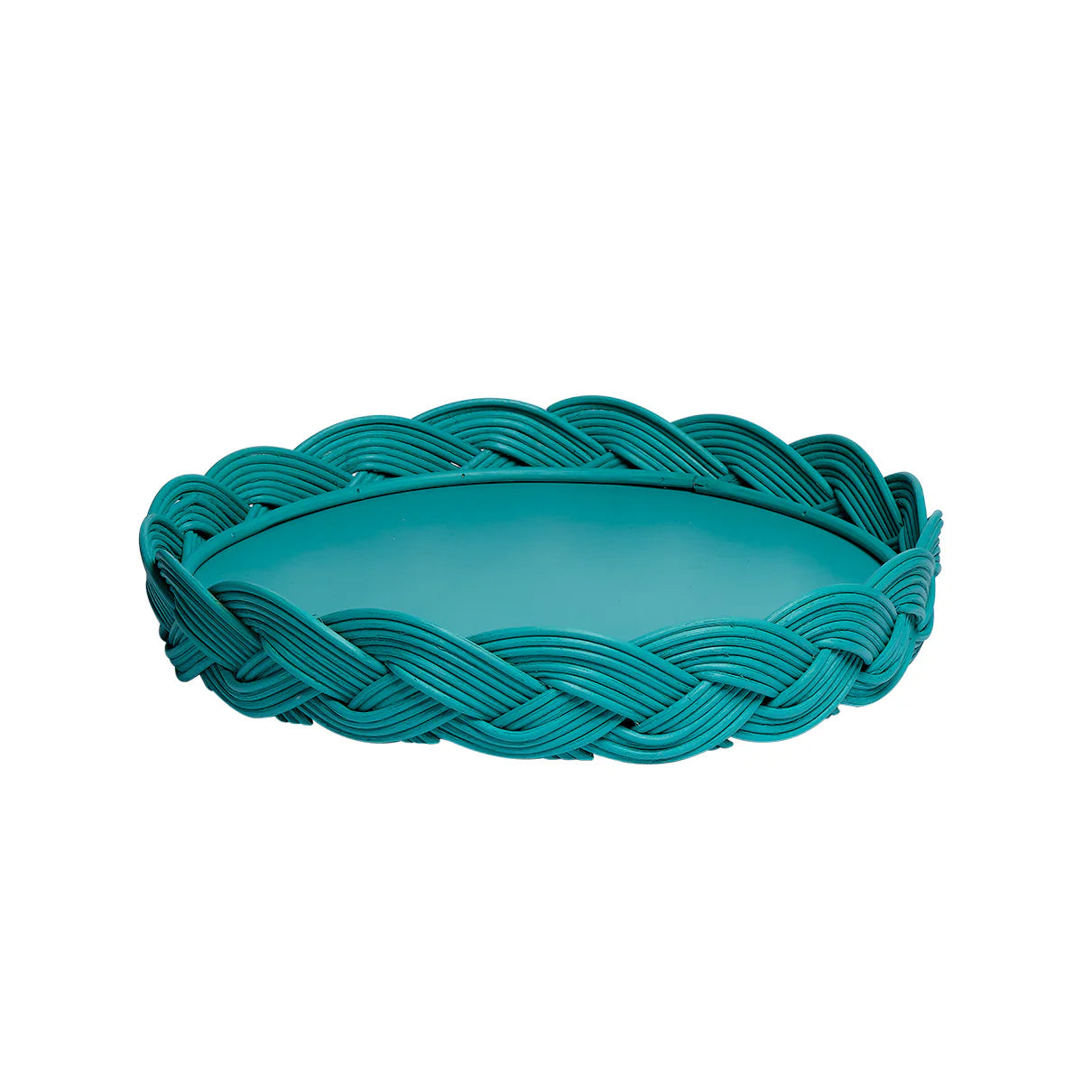 Vassoio Rotondo Large Treccia Celeste