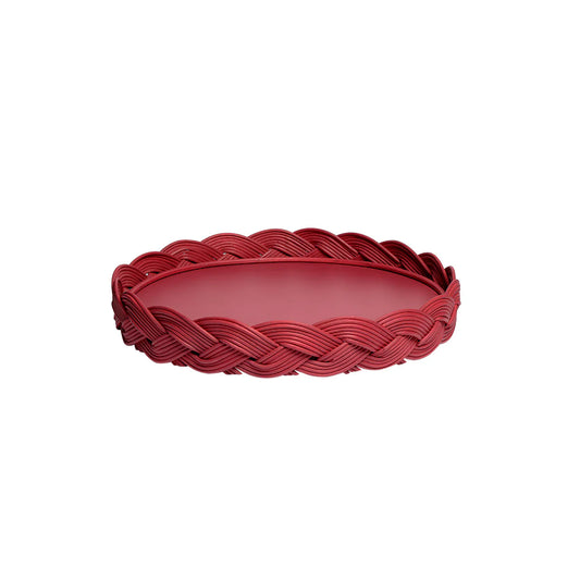 Vassoio Rotondo Medium Treccia Rosso