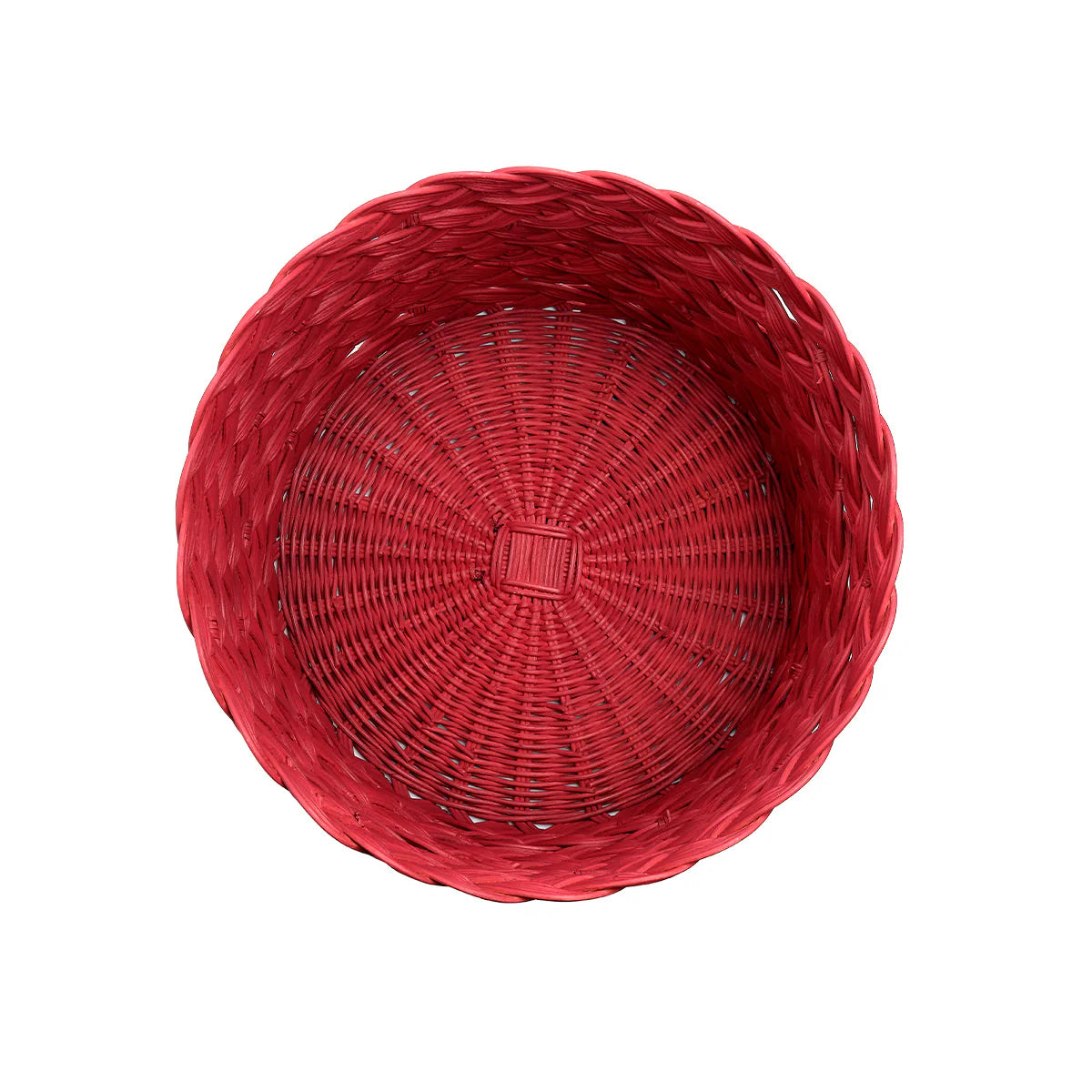 Cesto Rotondo Medium Treccia Rosso