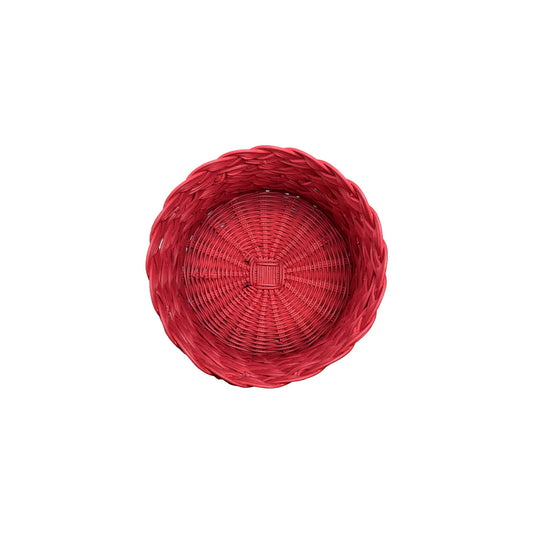 Cesto Rotondo Small Treccia Rosso