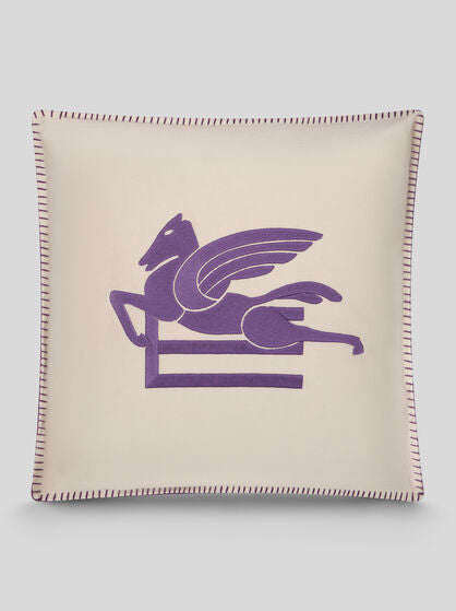 Cuscino ricamato Pegaso Viola
