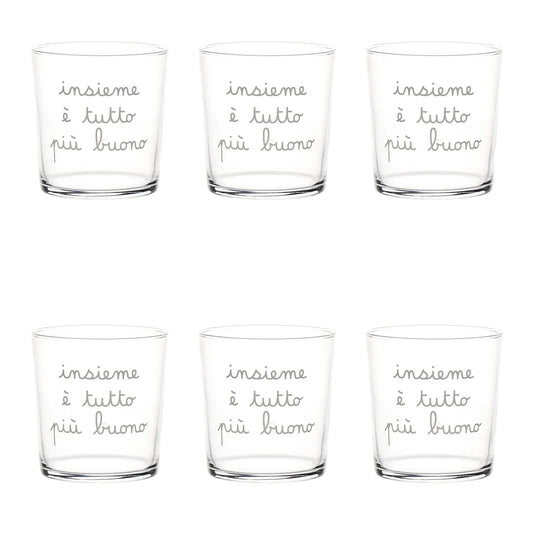 Set 6 Bicchieri acqua Insieme è tutto più buono