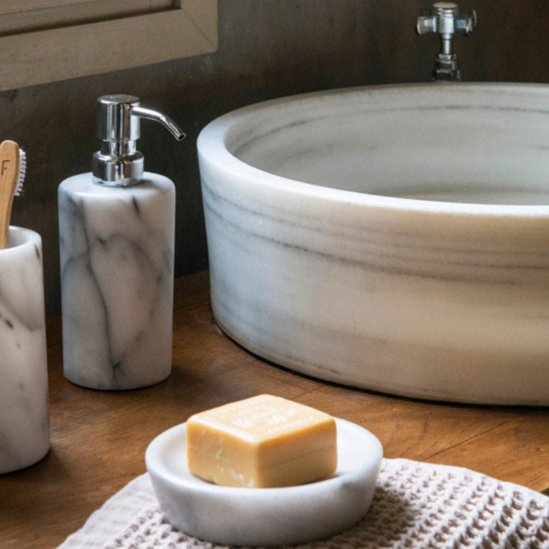 Dispenser in Marmo Bianco