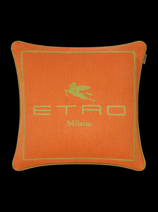 CUSCINO IN MISTO LINO CON LOGO RICAMATO (Copia)
