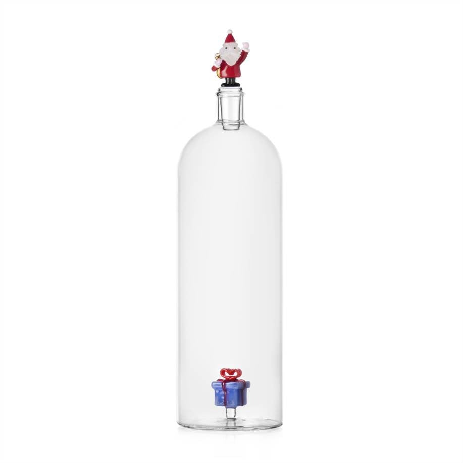 Bottiglia Babbo Natale azzurro
