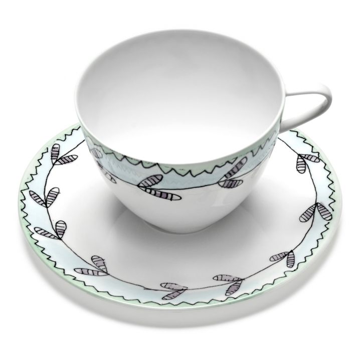 set 2 tazze da Cappuccino 'MIDNIGHT FLOWERS'