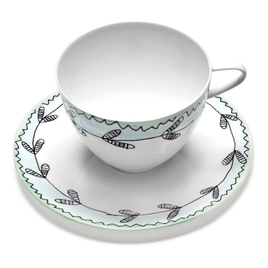 set 2 tazze da Cappuccino 'MIDNIGHT FLOWERS'