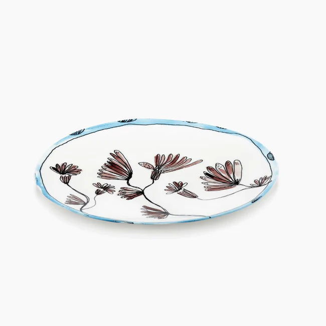 Set due Piatti Piani 'MIDNIGHT FLOWERS'