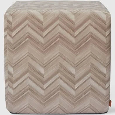 Pouf cubico Layers Inlay in Raso Grigio