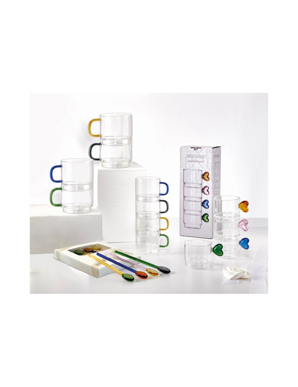 TAZZINA BRIDGE IMPILABILE COLORI ASSORTITI SET 4 PZ VETRO