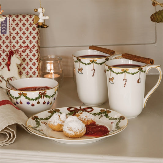 Set 2 Mug Star Fluted Christmas
