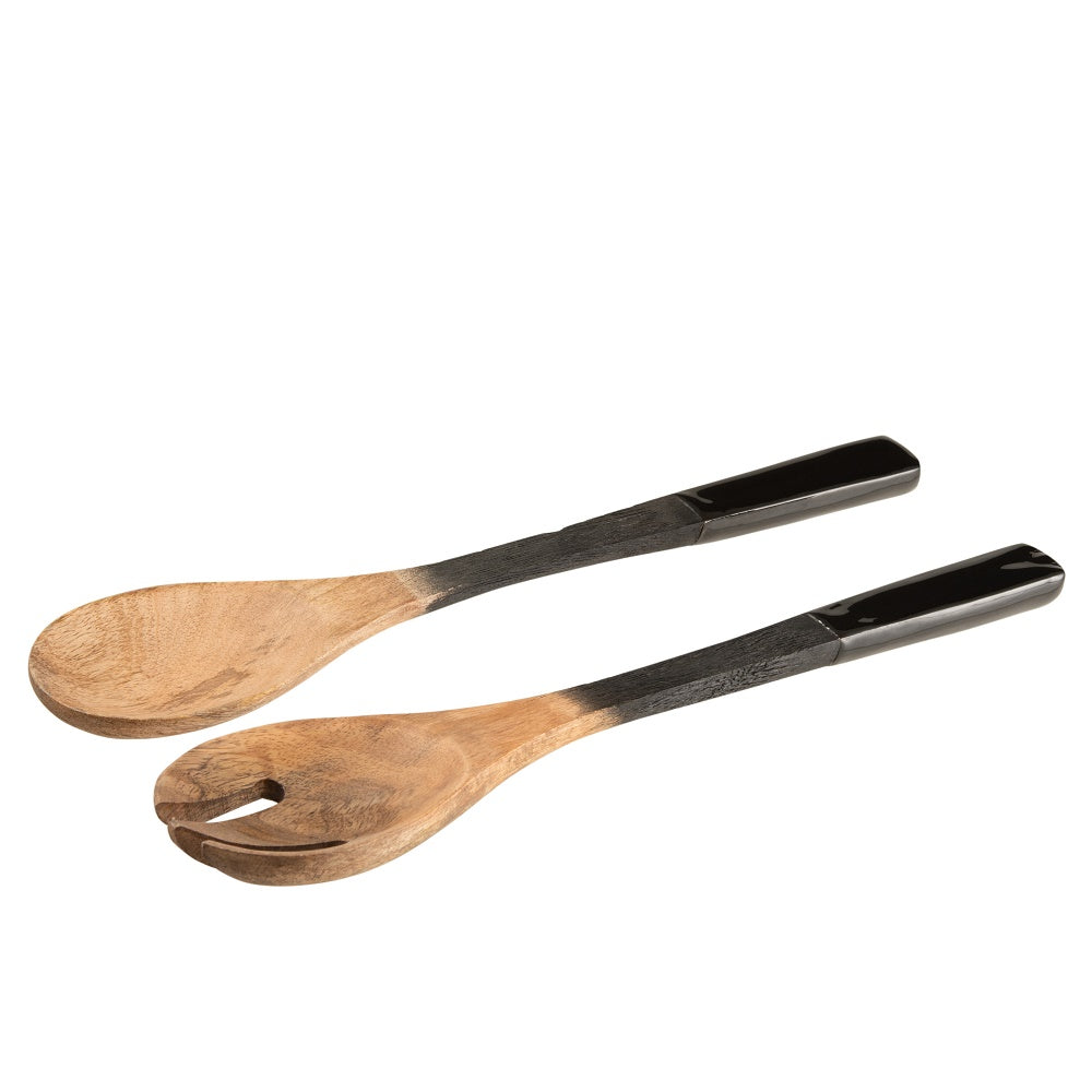 Posate per Insalata Legno Mango Nero