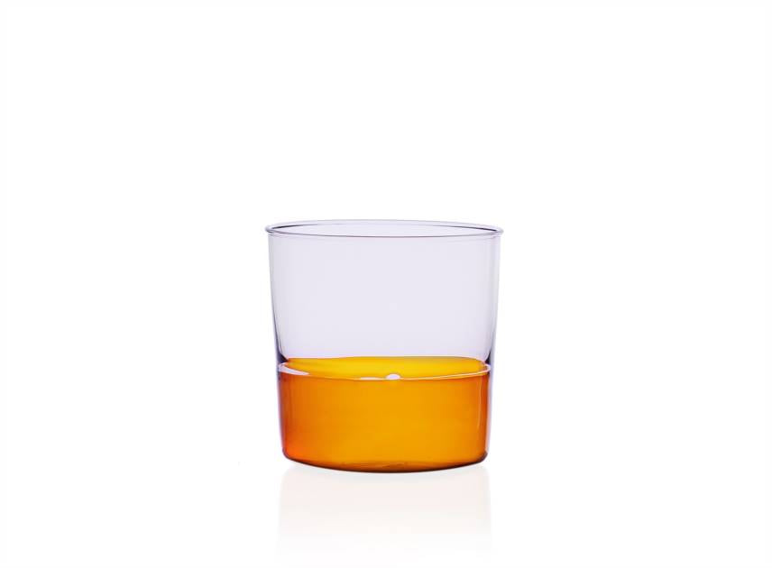 Coppia Bicchiere Acqua Rosa/Ambra