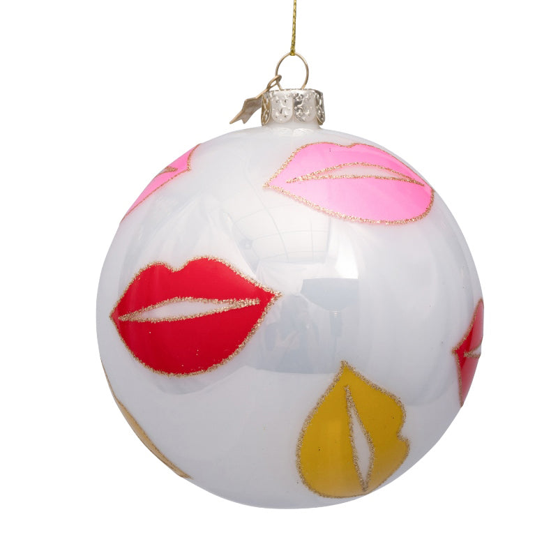 Set 2 Palline "White Pearl with Multicolor Lips"