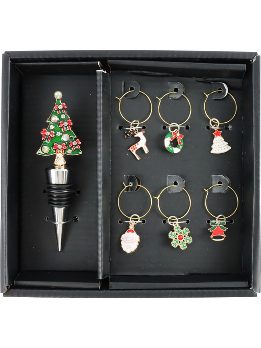 Set Segnabicchiere con Tappo "Santa"