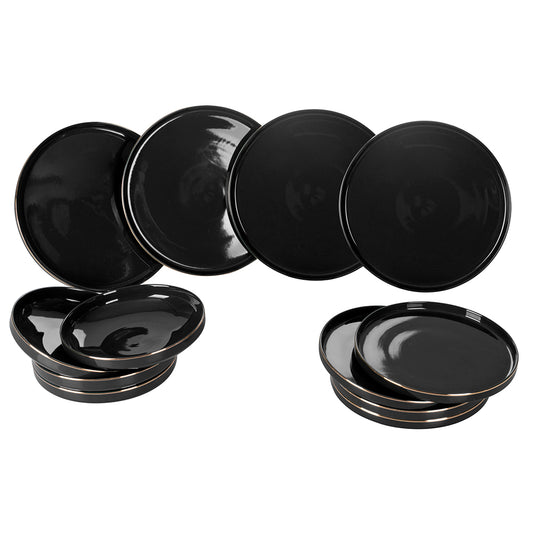 Servizio Tavola 12 Pezzi Collezione Luxury in Bianco o Nero