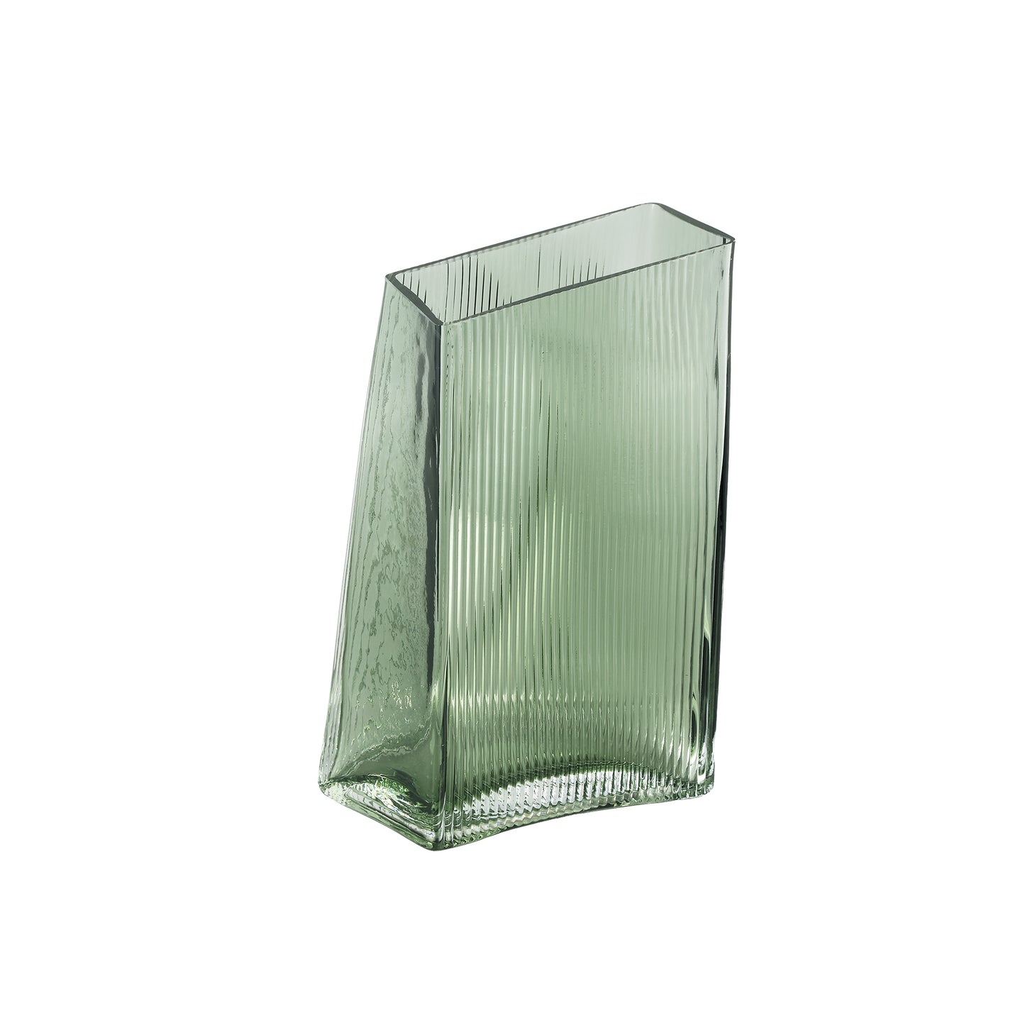 Vaso Rettangolare Obliquo in Vetro Alese Green