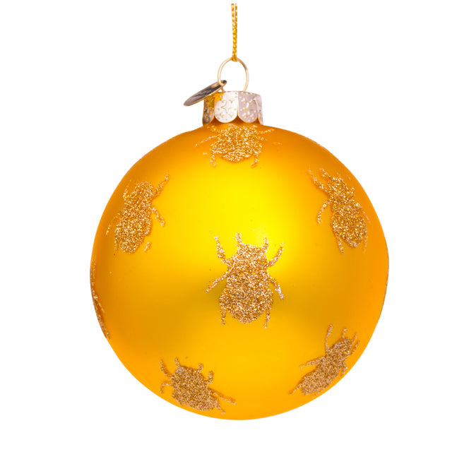 Set 2 Palline "Yellow Pearl with Gold Scarabs"