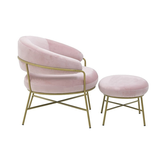 Poltrona con Poggiapiedi Rosa