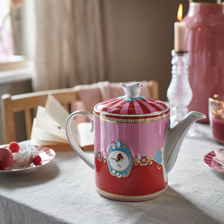 Teiera Medallion Pink Collezione Love Birds