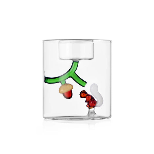 Tealight Ghianda in Vetro Borosilicato