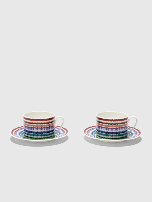 Waves Tazza Tè Set 2 Pz C/Piattino