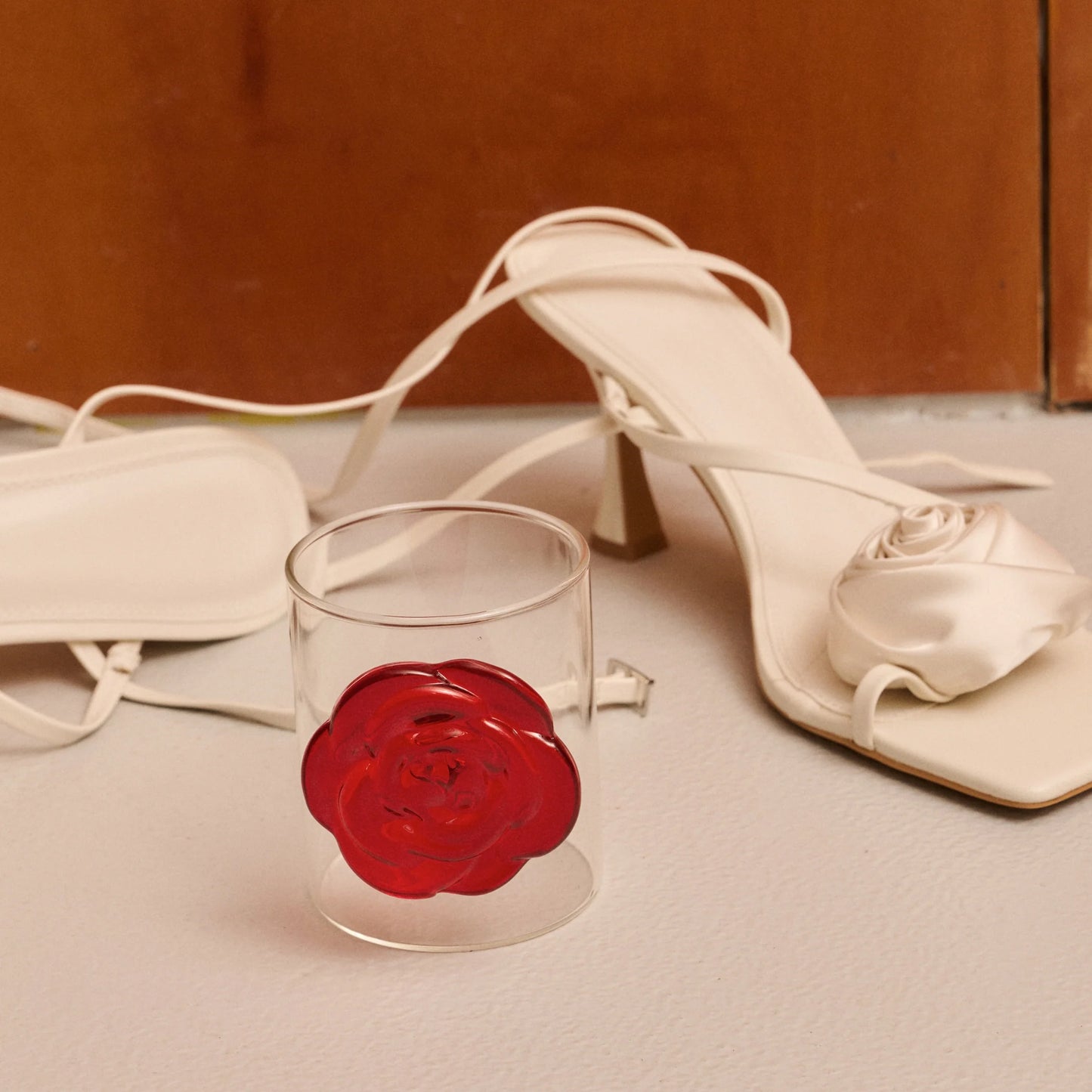bicchiere rosa rosso