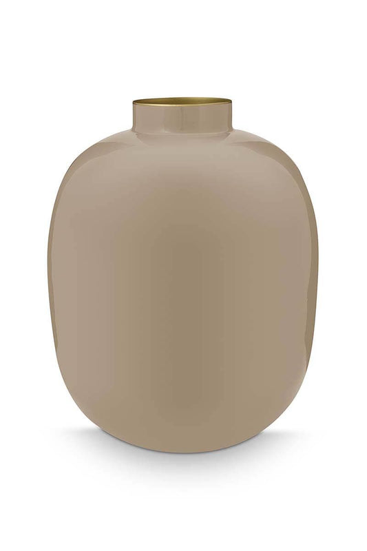 Vaso in metallo color cachi 32cm
