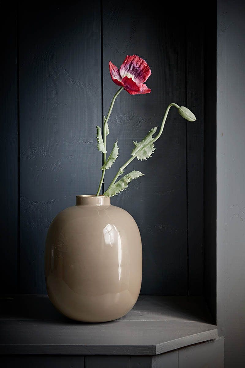 Vaso in metallo color cachi 32cm