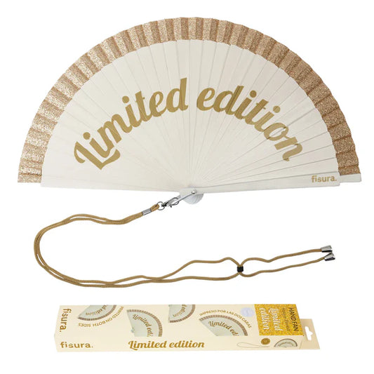 Ventaglio dipinto “Limited edition” glitter dorato