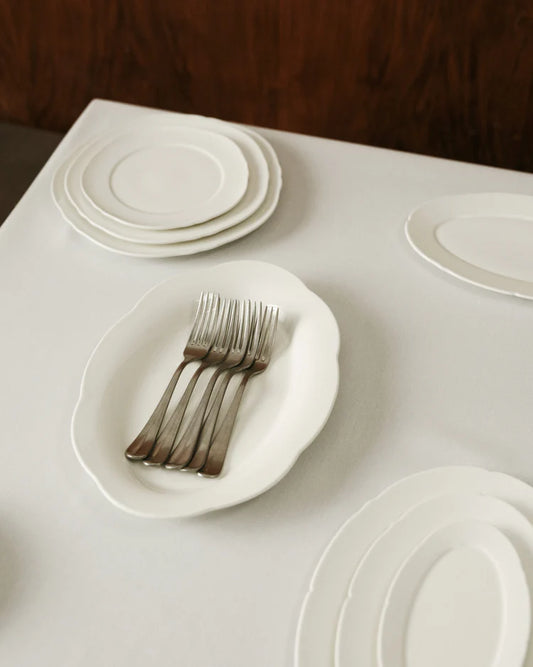 Set da 2 Piatti fondo ovale M bianco Silhouette
