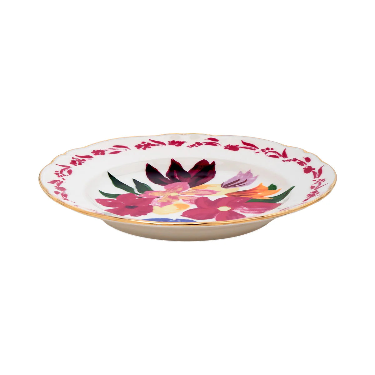 posto tavola dipinto bouquet porpora