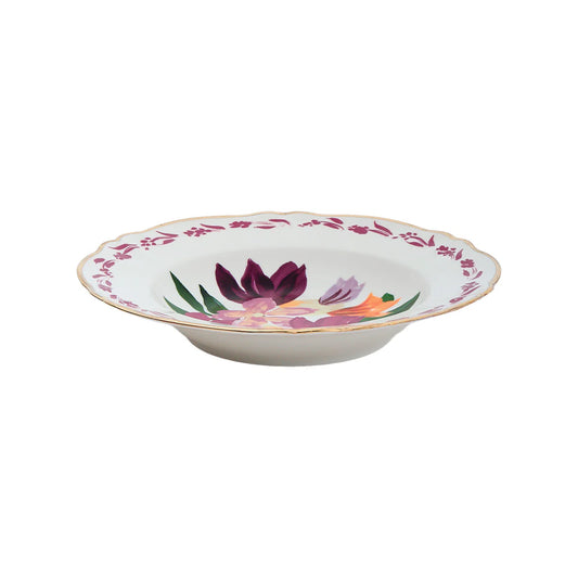 posto tavola dipinto bouquet porpora