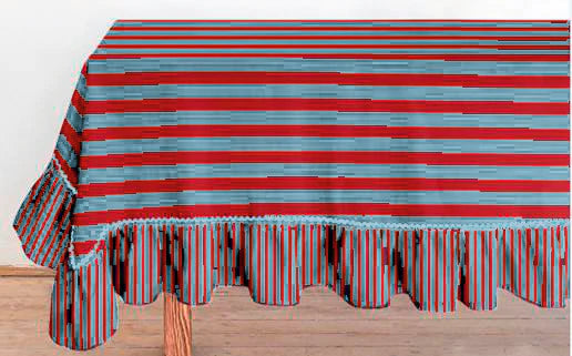 Tovaglia a righe con Volant Rosso / Blu