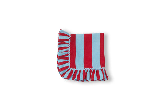 Tovaglia a righe con Volant Rosso / Blu