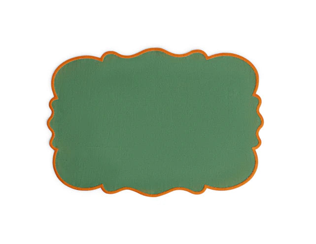 Set 2 tovagliette bordo smerlato Verde
