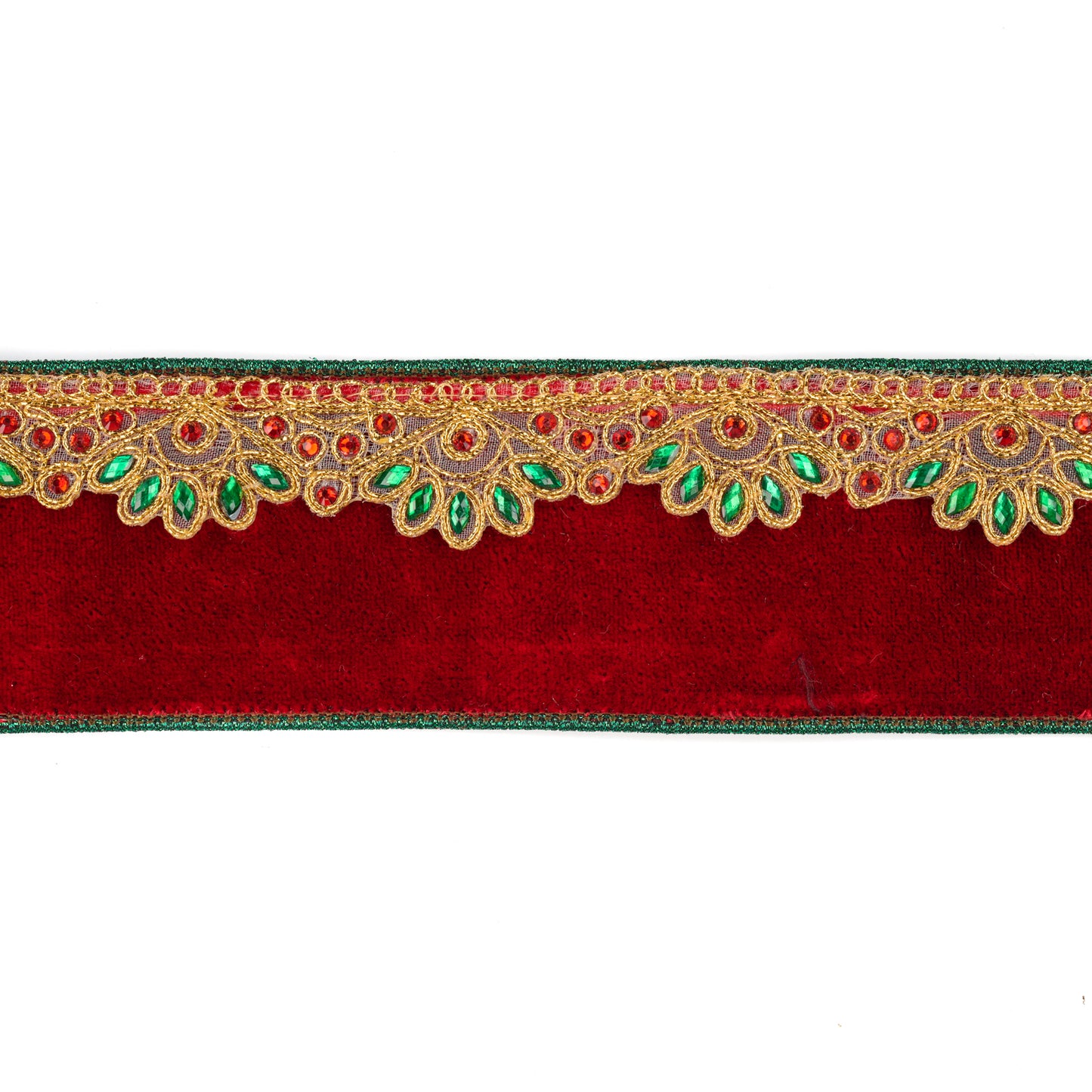 Nastro Merlettato Rosso Verde