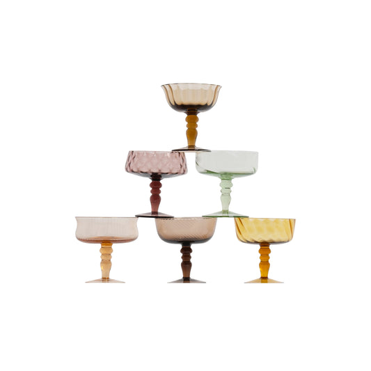 Set 6 Coppette Ambra Rosa