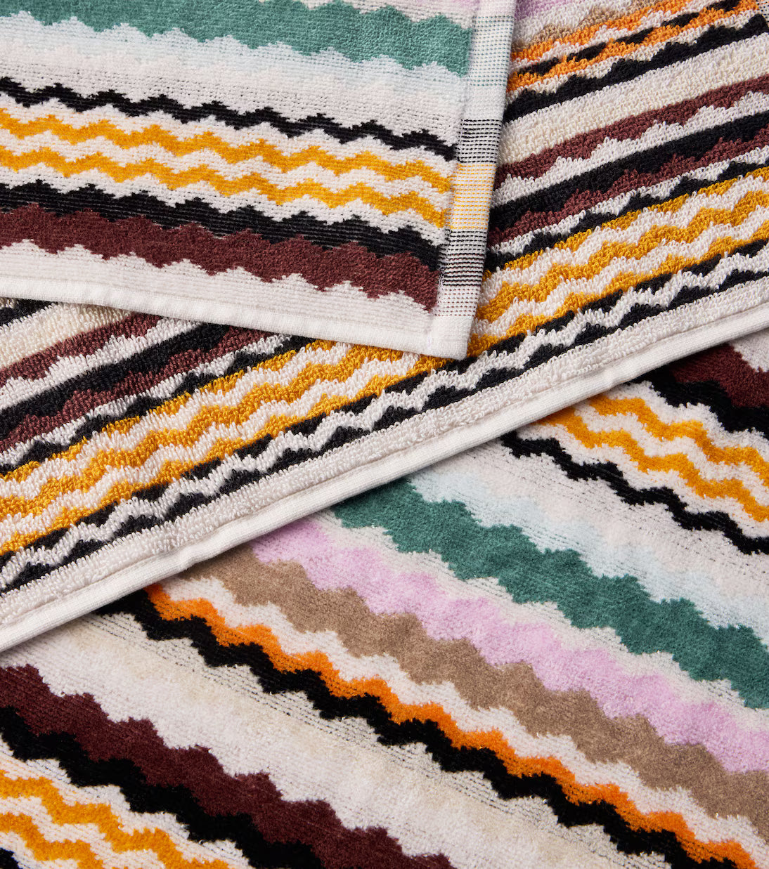 Set di 2 asciugamani Aura Zigzag in cotone