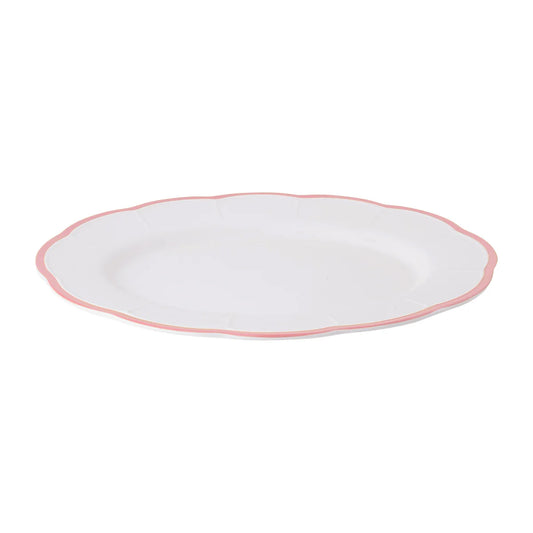 Piatto Portata Ovale Bordo Smerlato Rosa